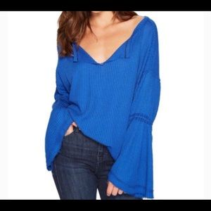 Free People XS Blue Sapphire Dahlia Top NWT